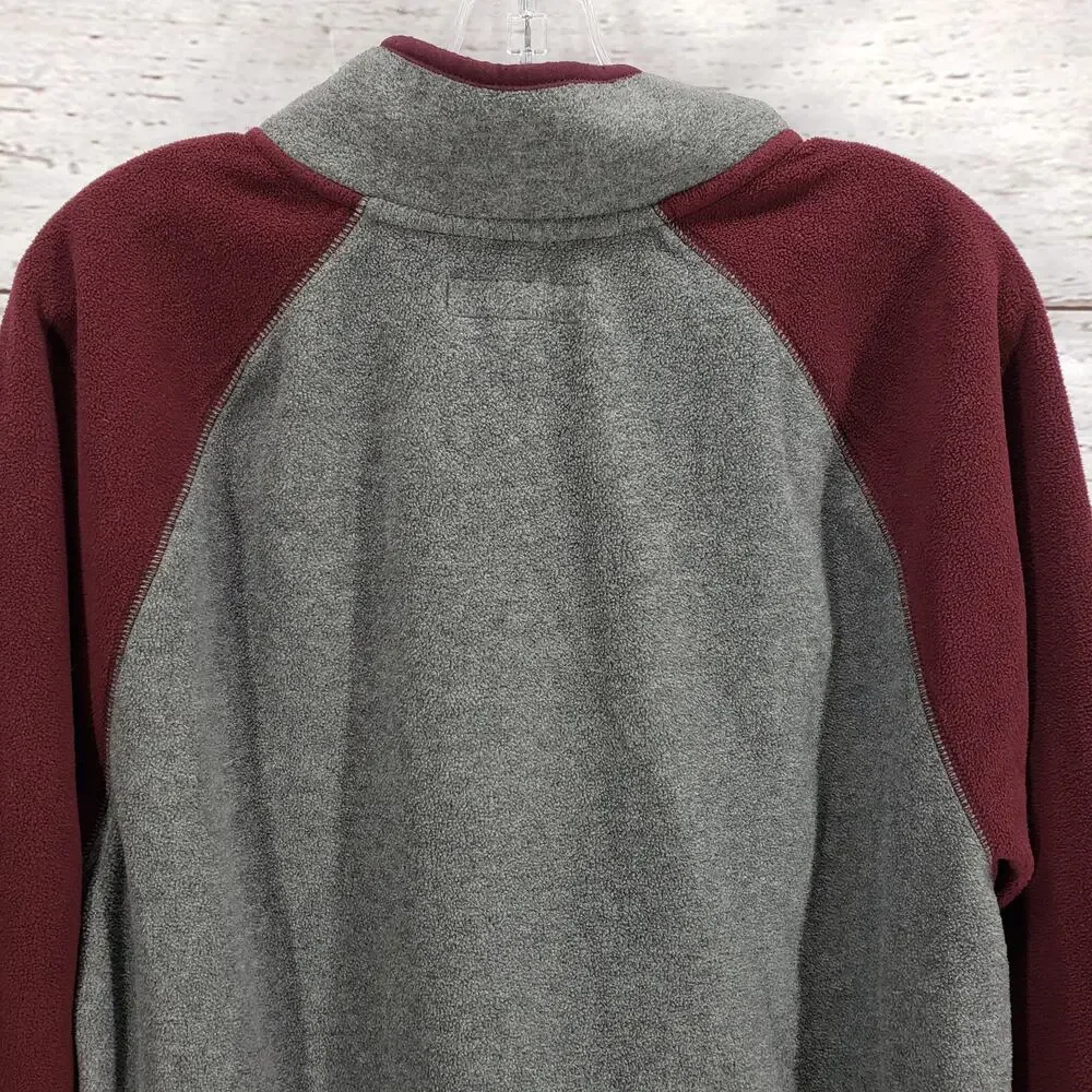 Aeropostale Men's Maroon Gray 1/4 Zip Fleece Sweatshirt1 Jacket Size XL